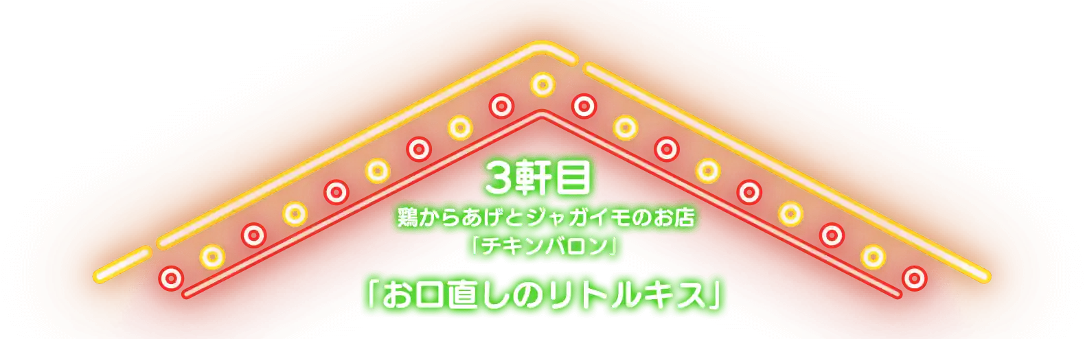 3軒目 鶏からあげとジャガイモのお店 「チキンバロン」「お口直しのリトルキス」